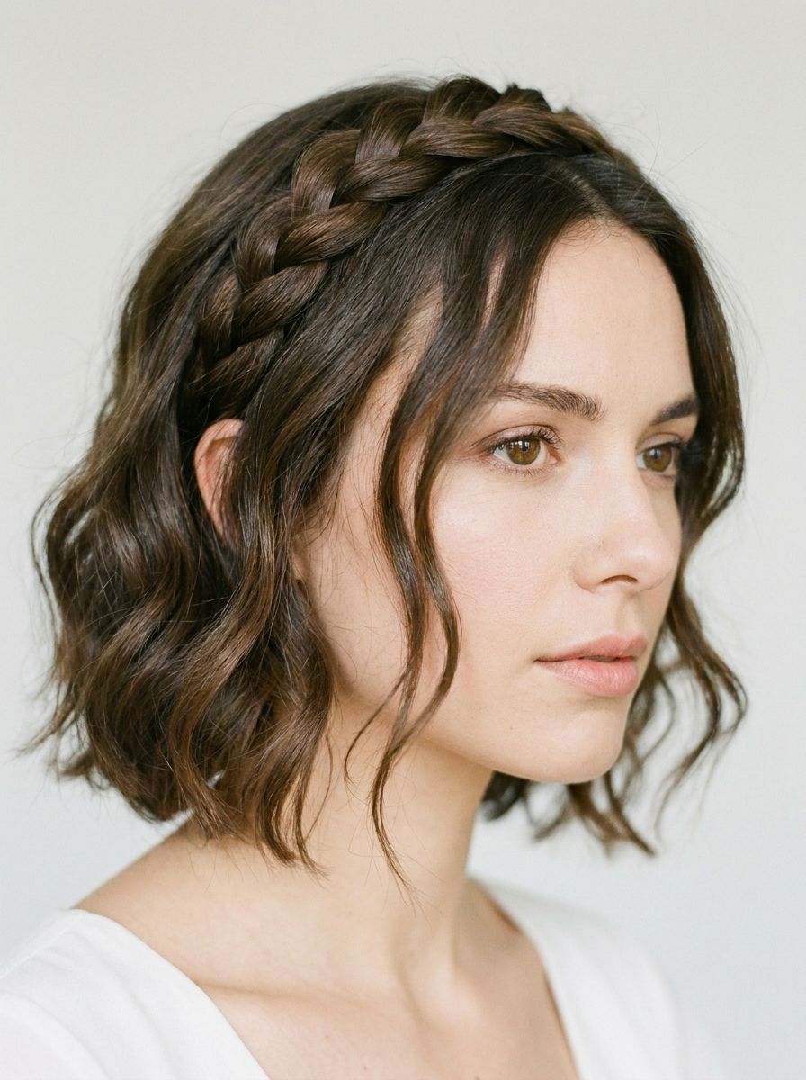 Geflochtener Haarreif - Flechtfrisuren für den Bob